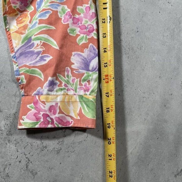 Ralph Lauren Hawaiian Short Sleeve Button Up Shirt‎ Women Size M Floral Tropical - Picture 7 of 7